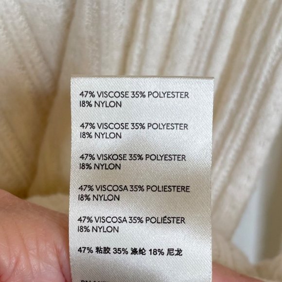 Maeve by Anthropologie Ivory Surplice Wrap Front Sweater, M Petite - Picture 8 of 8